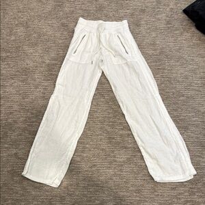 Women’s White Wide Leg Athleta Linen Pant